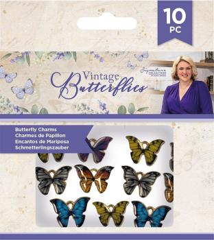 Crafters Companion -Vintage Butterflies Butterfly Charms - Brads