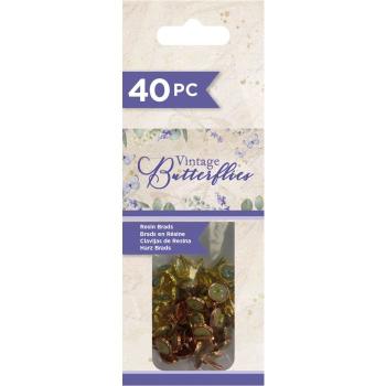 Crafters Companion -Vintage Butterflies Resin - Brads