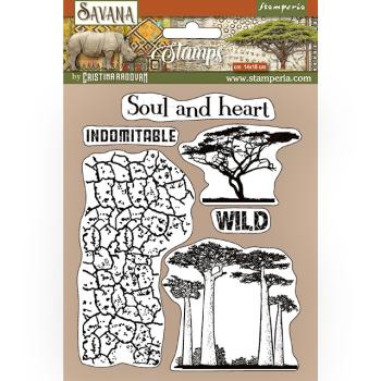 Stamperia Stempel "Savana Crackle and Tree" Natural Rubber Stamp - (Naturkautschukstempel)