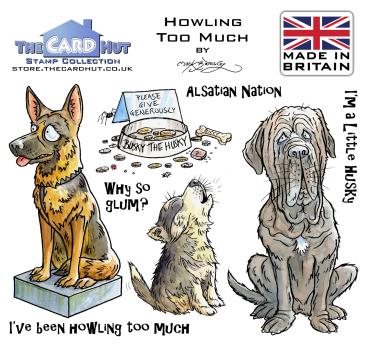 The Card Hut In The Doghouse: Howling Too much Clear Stamps Stempelset 