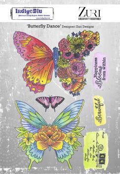IndigoBlu "Butterfly Dance" A5 Rubber Stamp