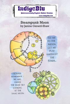 IndigoBlu "Steampunk Moon" A6 Rubber Stamp