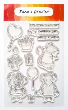 Janes Doodles "Happy Day" Clear Stamp - Stempelset