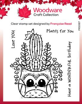 Woodware Owl Planter   Clear Stamps - Stempel 