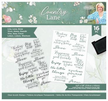 Crafters Companion - Country Lane Live, Love, Grow - Clear Stamps