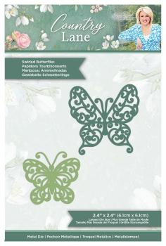 Crafters Companion -Country Lane Metal Die Swirled Butterflies - Stanze