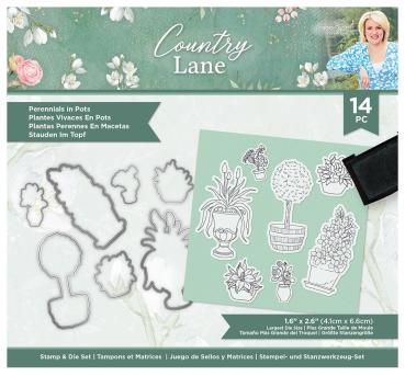 Crafters Companion - Country Lane Die Perennials in Pots - Stanze & Stempel