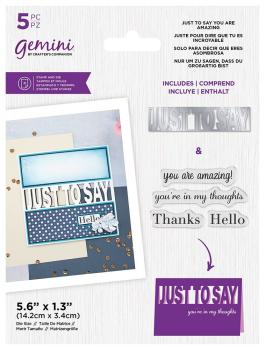 Gemini JUST TO SAY You Are Amazing Stamp & Die  - Stempel & Stanze 