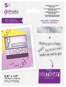 Gemini Wishing You a Happy BIRTHDAY Stamp & Die  - Stempel & Stanze 