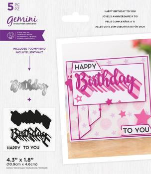 Gemini Happy Birthday to You Stamp & Die - Stempel & Stanze 