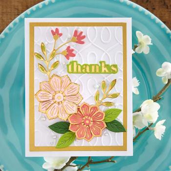 Spellbinders Hotfoil Plate - Glimmer Edge Flowers Glimmer