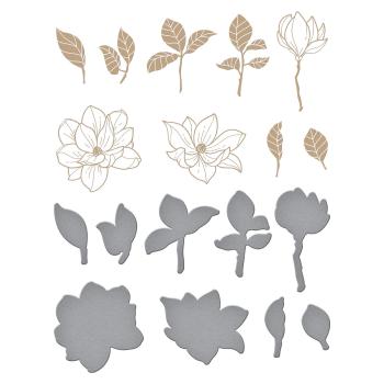 Spellbinders Hotfoil Plate - Magnolia Bouquet Glimmer