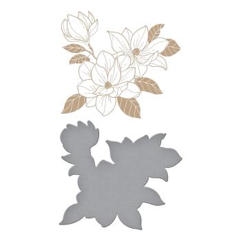 Spellbinders Hotfoil Plate - Magnolia Glimmer Blooms Glimmer