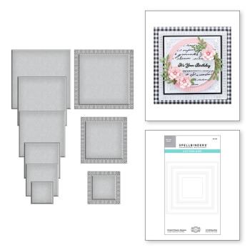 Spellbinders Die "Fluted Classics Squares Etched" Stanzschablone