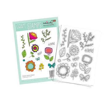 Polkadoodles Stempel "Hello Friend" Clear Stamp-Set