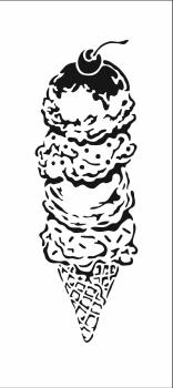 The Crafters Workshop Ice Cream Cone   Slimline Stencil - Schablone 4x9"