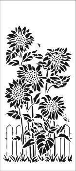 The Crafters Workshop Sunflower Friends   Slimline Stencil - Schablone 4x9"