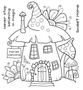 Woodware Fairy House   Clear Stamps - Stempel 