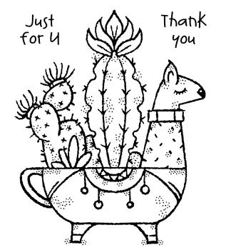 Woodware Llama Planter  Clear Stamps - Stempel 