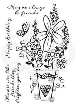 Woodware Millefiori Vase Clear Stamps - Stempel 