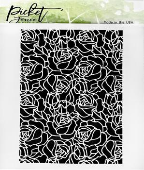 Picket Fence Studios Rose Lines Stencil - Schablone