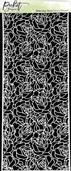 Picket Fence Studios Slim Line Rose Lines 4x10 Inch Stencil - Schablone