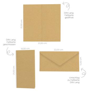 Faltkarte DIN Lang mit Briefumschlag in kraft sand