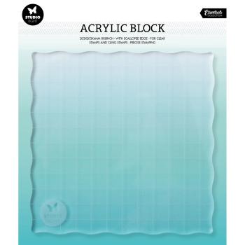 Studio Light - Essentials acrylic block for clear and cling stamps with grid 20,32x20,32x0,8cm
