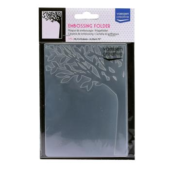 Vaessen Creative - Embossingfolder " Prägefolder Baumstamm mit Blättern" - Prägefolder