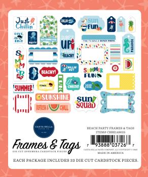 Carta Bella "Beach Party" Ephemera Frames & Tags
