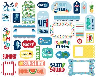 Carta Bella "Beach Party" Ephemera Frames & Tags