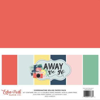 Echo Park "Away We Go" 12x12" Coordinating Solids Paper - Cardstock