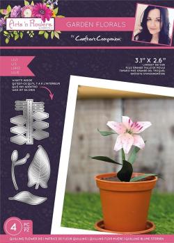 Crafters Companion -Arts 'n Flowers Garden Florals Metal Dies Lily - Stanze