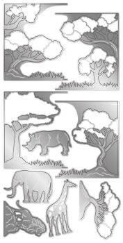 Gemini African Savannah Create-a-Card Dies  - Stanze - Afrikanische Savane