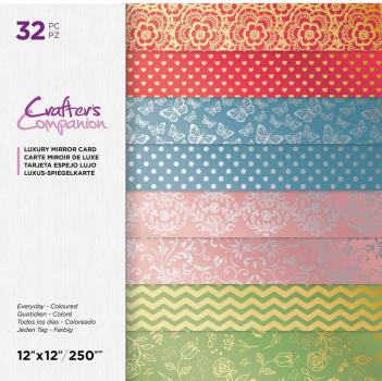 Crafters Companion - Everyday Coloured Luxury Mirror Cardstock- 12" Paper Pack