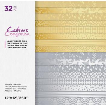 Crafters Companion - Everyday Metallics Luxury Mirror Cardstock- 12" Paper Pack