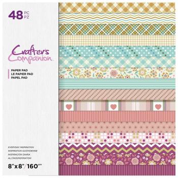 Crafters Companion -Everyday Inspiration Paper Pad 8x8 Paper Pack