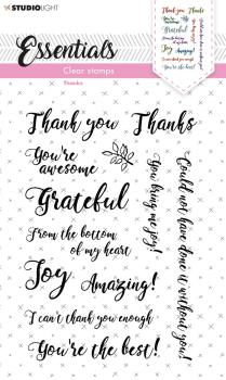 Studio Light - Clear Stamp io Light Sentiments/Wishes Thanks Clear Stamps (SL-ES-STAMP178)
