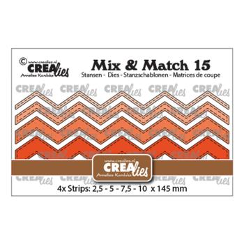 Crealies - Mix - Match dies Zigzag strips with stitch 