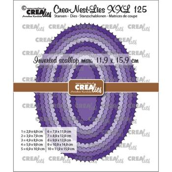 Crealies - Crea-Nest-Lies XXL Ovals with inverted scallop 