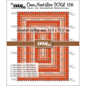 Crealies - Crea-Nest-Lies XXL Rectangles with inverted scallop 