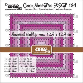 Crealies - Crea-Nest-Lies XXL Squares with inverted scallop 