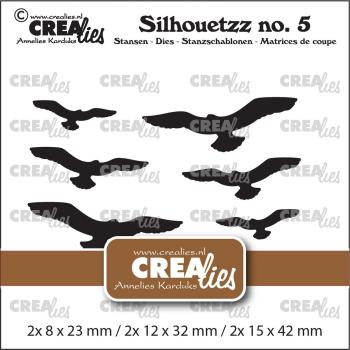 Crealies - Silhouetzz Stanzschablone Flying Birds 