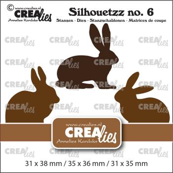 Crealies - Silhouetzz Stanzschablone Rabbits/Hares 