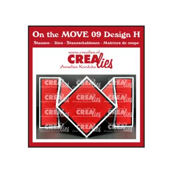 Crealies - On the Move stanzschablone Design H square folding card 