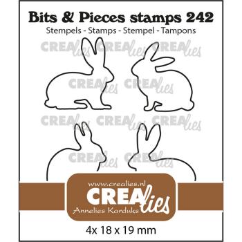 Crealies - Bits - Pieces Stempel Rabbits/Hares Outlines 