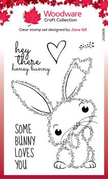 Woodware Fuzzie Friends Bella The Bunny   Clear Stamps - Stempel 