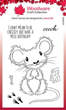 Woodware Fuzzie Friends Maisie The Mouse   Clear Stamps - Stempel 