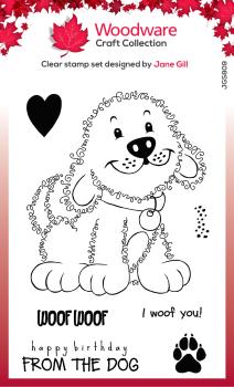 Woodware Fuzzie Friends Parker The Puppy   Clear Stamps - Stempel 