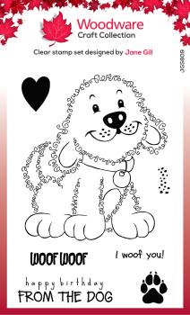 Woodware Fuzzie Friends Parker The Puppy   Clear Stamps - Stempel 